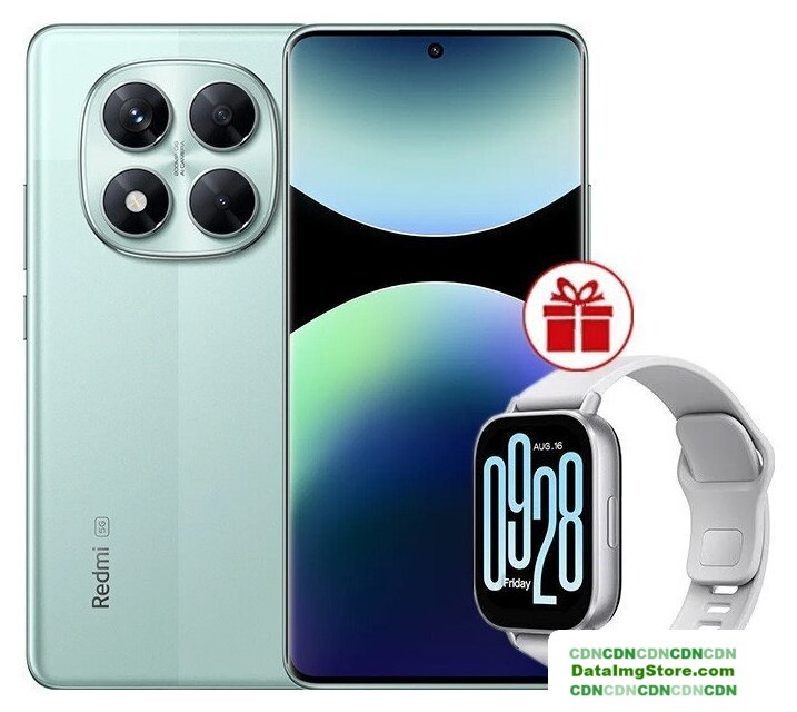 Телефон Xiaomi Redmi Note 14 Pro 5G 12GB/256GB международная версия (зеленый) + умные часы Xiaomi Redmi Watch 5 Active (серебристый) по акции - Изображение №1 — buytech