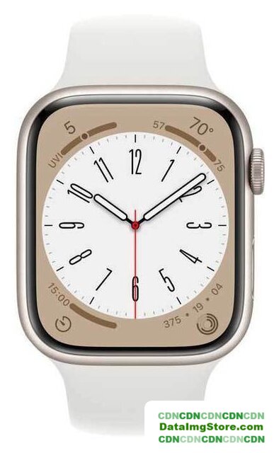 Умные часы Apple Watch Series 8 45 мм (алюминиевый корпус, звездный свет/белый, спортивный силиконовый ремешок S/M) - Изображение №2 — buytech