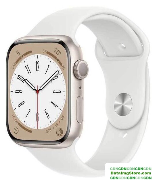 Умные часы Apple Watch Series 8 45 мм (алюминиевый корпус, звездный свет/белый, спортивный силиконовый ремешок S/M) - Изображение №1 — buytech