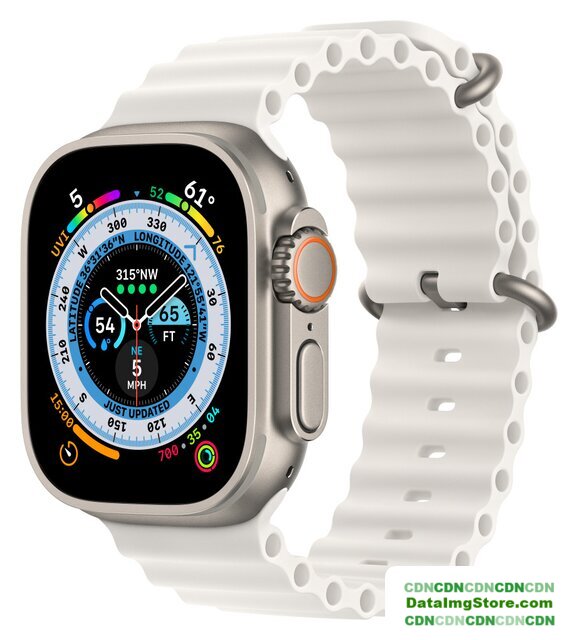 Умные часы Apple Watch Ultra LTE 49 мм (титановый корпус, титановый/белый, ремешок из эластомера) - Изображение №1 — buytech