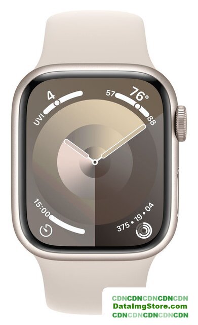 Умные часы Apple Watch Series 9 41 мм (алюминиевый корпус, звездный свет/звездный свет, спортивный силиконовый ремешок M/L) - Изображение №2 — buytech