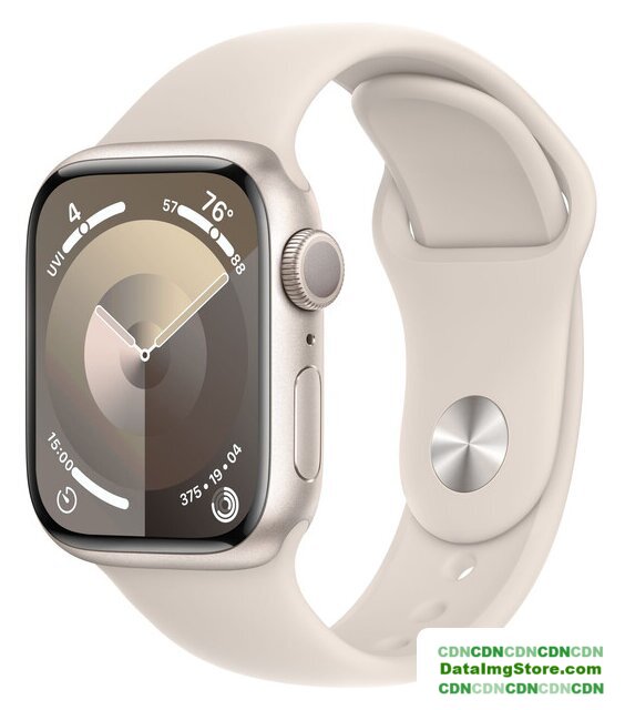 Умные часы Apple Watch Series 9 41 мм (алюминиевый корпус, звездный свет/звездный свет, спортивный силиконовый ремешок S/M) - Изображение №1 — buytech