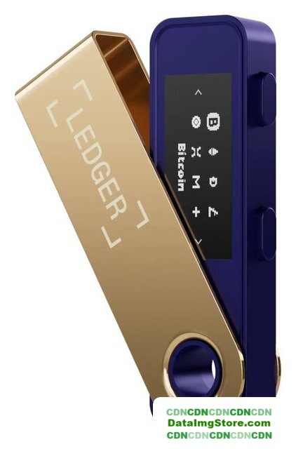 Аппаратный криптокошелек Ledger Nano S Plus (синий/золотистый) - Изображение №1 — buytech
