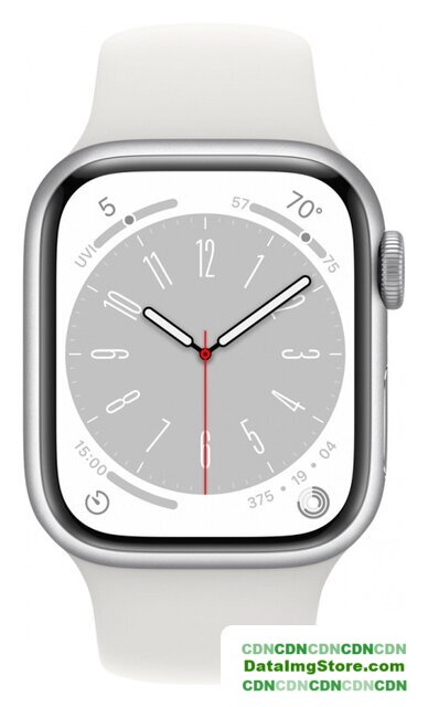 Умные часы Apple Watch Series 8 45 мм (алюминиевый корпус, серебристый/белый, спортивный силиконовый ремешок M/L) - Изображение №2 — buytech