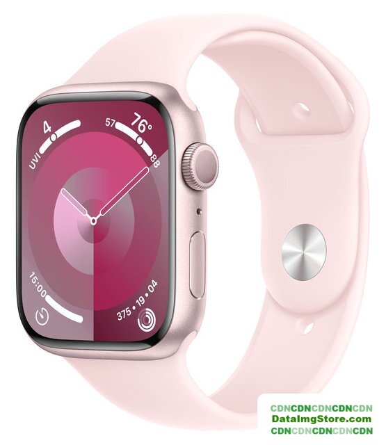 Умные часы Apple Watch Series 9 45 мм (алюминиевый корпус, розовый/розовый, спортивный силиконовый ремешок S/M) - Изображение №1 — buytech