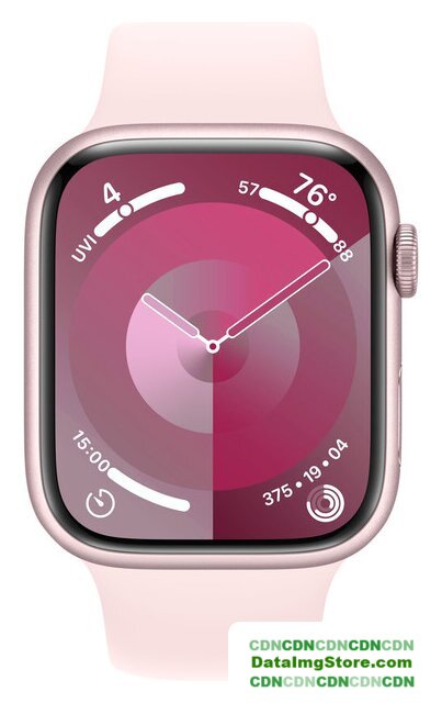 Умные часы Apple Watch Series 9 45 мм (алюминиевый корпус, розовый/розовый, спортивный силиконовый ремешок S/M) - Изображение №2 — buytech