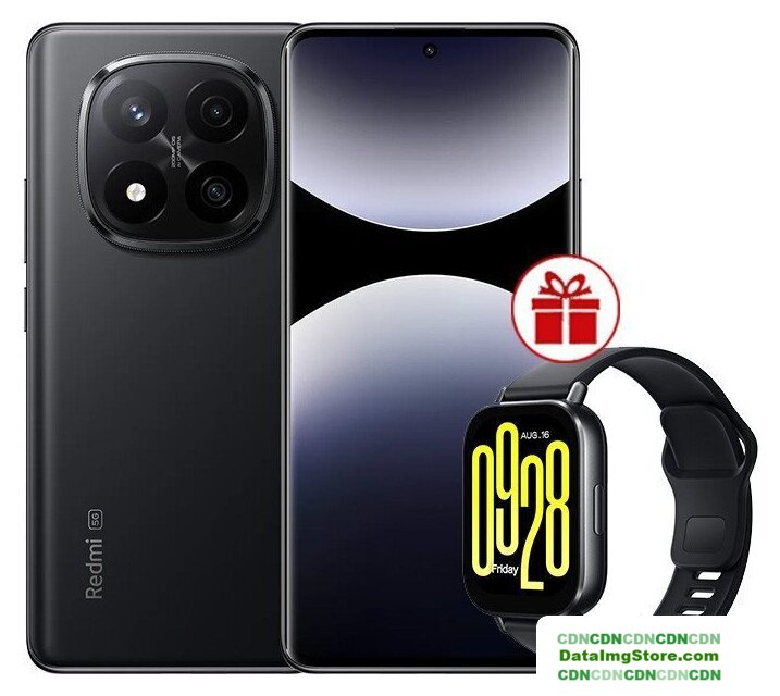 Телефон Xiaomi Redmi Note 14 Pro+ 5G 8GB/256GB международная версия (черный) + умные часы Xiaomi Redmi Watch 5 Active (черный) по акции - Изображение №1 — buytech