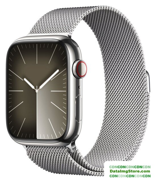 Умные часы Apple Watch Series 9 LTE 45 мм (корпус из нержавеющей стали, серебристый/миланский серебристый) - Изображение №1 — buytech