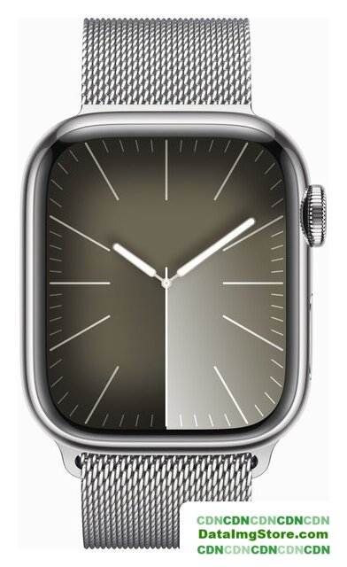 Умные часы Apple Watch Series 9 LTE 45 мм (корпус из нержавеющей стали, серебристый/миланский серебристый) - Изображение №2 — buytech