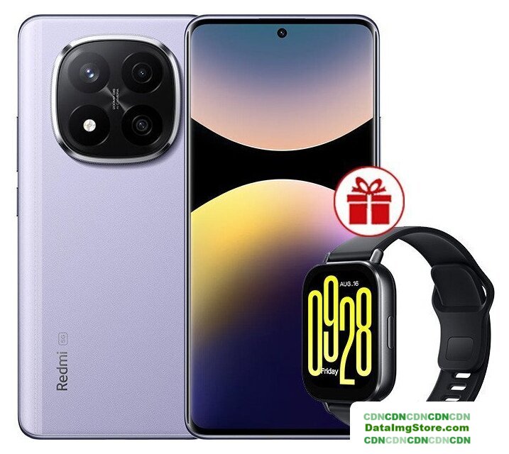 Телефон Xiaomi Redmi Note 14 Pro+ 5G 8GB/256GB международная версия (фиолетовый) + умные часы Xiaomi Redmi Watch 5 Active (черный) по акции - Изображение №1 — buytech