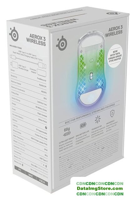 Игровая мышь SteelSeries Aerox 3 Wireless 2022 Edition Ghost - Изображение №11 — buytech