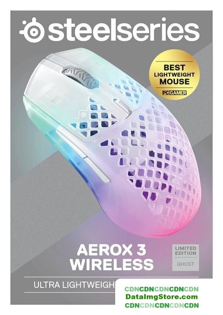 Игровая мышь SteelSeries Aerox 3 Wireless 2022 Edition Ghost - Изображение №7 — buytech