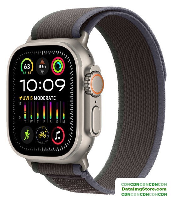 Умные часы Apple Watch Ultra 2 LTE 49 мм (титановый корпус, титановый/черно-синий, нейлоновый ремешок размера S/M) - Изображение №1 — buytech