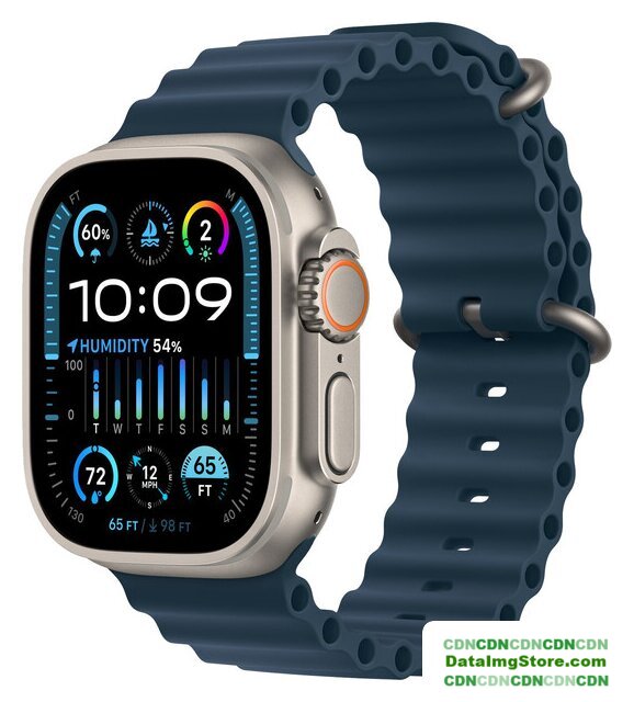 Умные часы Apple Watch Ultra 2 LTE 49 мм (титановый корпус, титановый/синий, ремешок из эластомера) - Изображение №1 — buytech