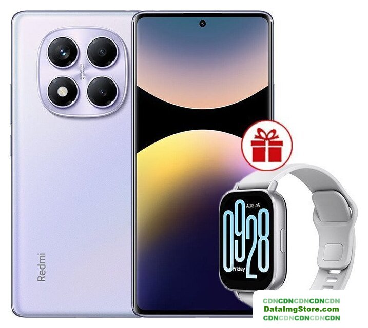 Телефон Xiaomi Redmi Note 14 Pro 12GB/512GB международная версия (фиолетовый) + умные часы Xiaomi Redmi Watch 5 Active (серебристый) по акции - Изображение №1 — buytech
