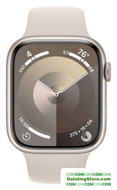 Умные часы Apple Watch Series 9 45 мм (алюминиевый корпус, звездный свет/звездный свет, спортивный силиконовый ремешок M/L) - Изображение №2 — buytech