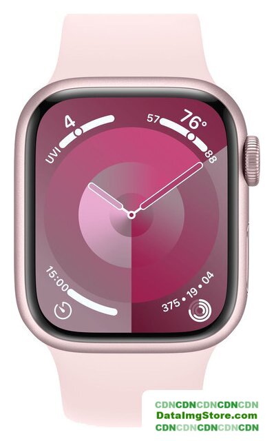 Умные часы Apple Watch Series 9 41 мм (алюминиевый корпус, розовый/розовый, спортивный силиконовый ремешок M/L) - Изображение №2 — buytech
