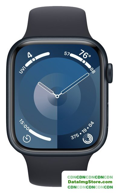 Умные часы Apple Watch Series 9 45 мм (алюминиевый корпус, полуночный/полуночный, спортивный силиконовый ремешок M/L) - Изображение №2 — buytech
