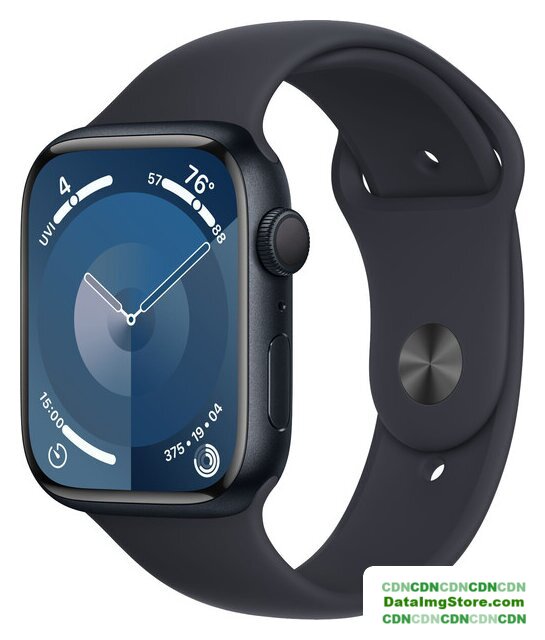 Умные часы Apple Watch Series 9 45 мм (алюминиевый корпус, полуночный/полуночный, спортивный силиконовый ремешок M/L) - Изображение №1 — buytech