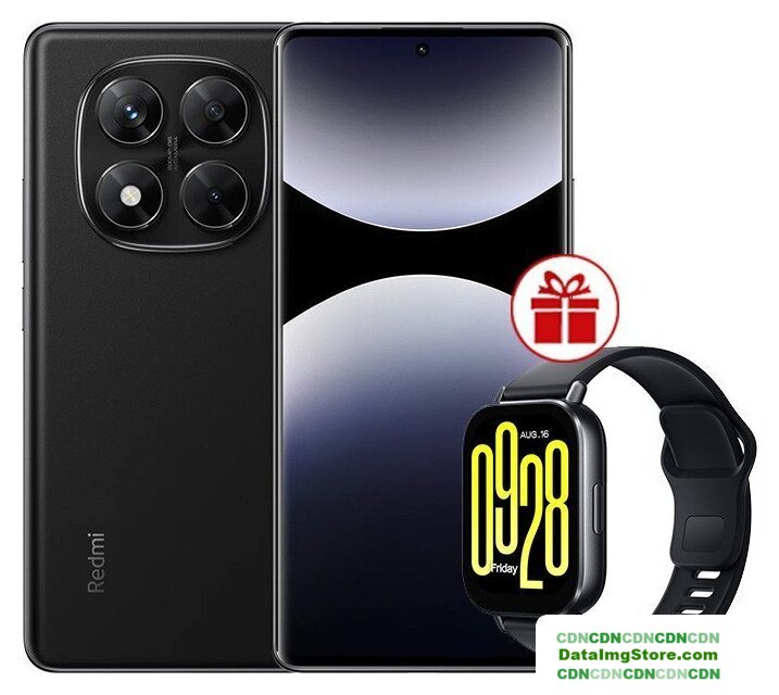 Телефон Xiaomi Redmi Note 14 Pro 12GB/512GB международная версия (черный) + умные часы Xiaomi Redmi Watch 5 Active (черный) по акции - Изображение №1 — buytech