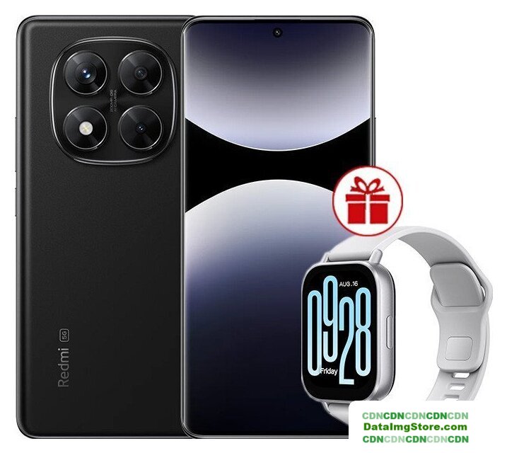 Телефон Xiaomi Redmi Note 14 Pro 5G 12GB/256GB международная версия (черный) + умные часы Xiaomi Redmi Watch 5 Active (серебристый) по акции - Изображение №1 — buytech
