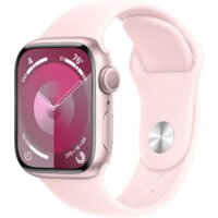 Apple Watch Series 9 41 мм (алюминиевый корпус, розовый/розовый, спортивный силиконовый ремешок S/M)